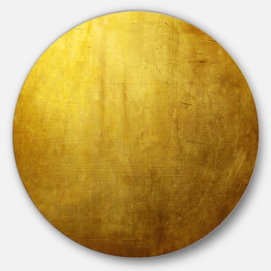 Designart - Gold Texture&#x27; Abstract Circle Metal Wall Art